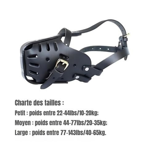Muselière Chien / Fidgy - charte poids