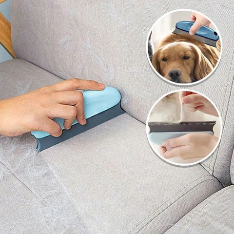 Brosse Anti Poil - Loulou sur canapé et sur Golden