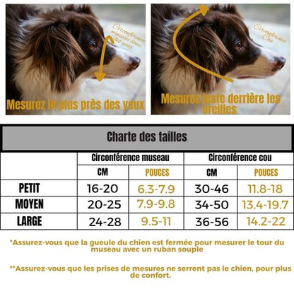 Muselière Chien / Keira - Charte des tailles