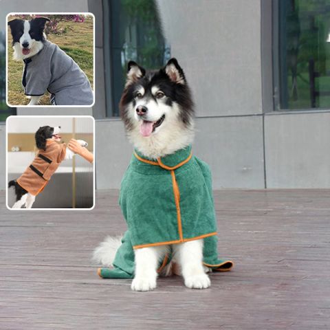 Peignoir Chien - Charlie sur Huskie et Collie